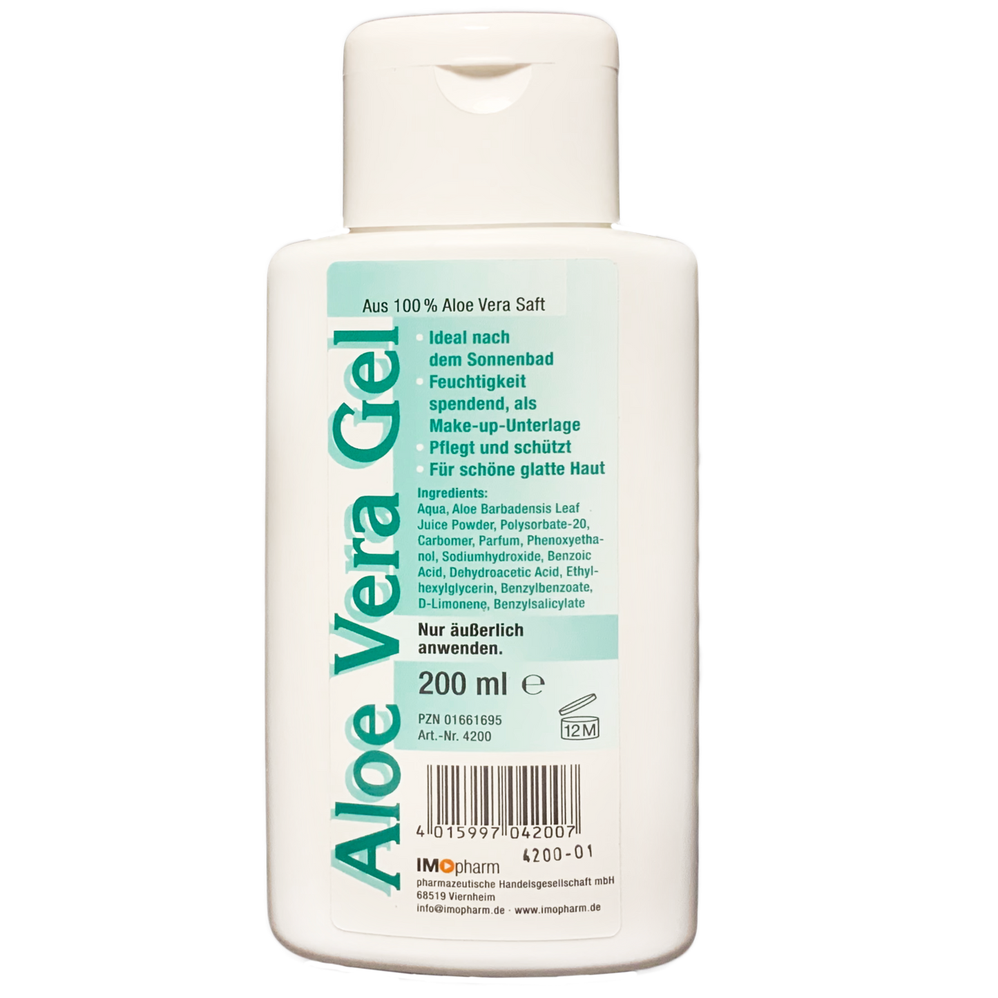 Aloe Vera Gel 200 ml mit blumigem Geruch - vegan - Barbadensis Miller